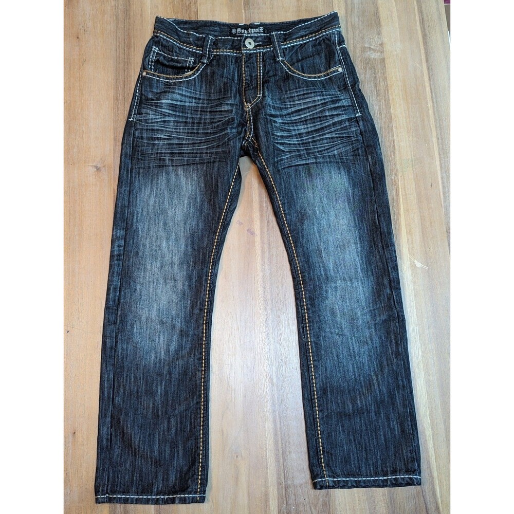 Southpole Women's Mid Rise Stretch Embroidered Denim Jeans  (32x28)